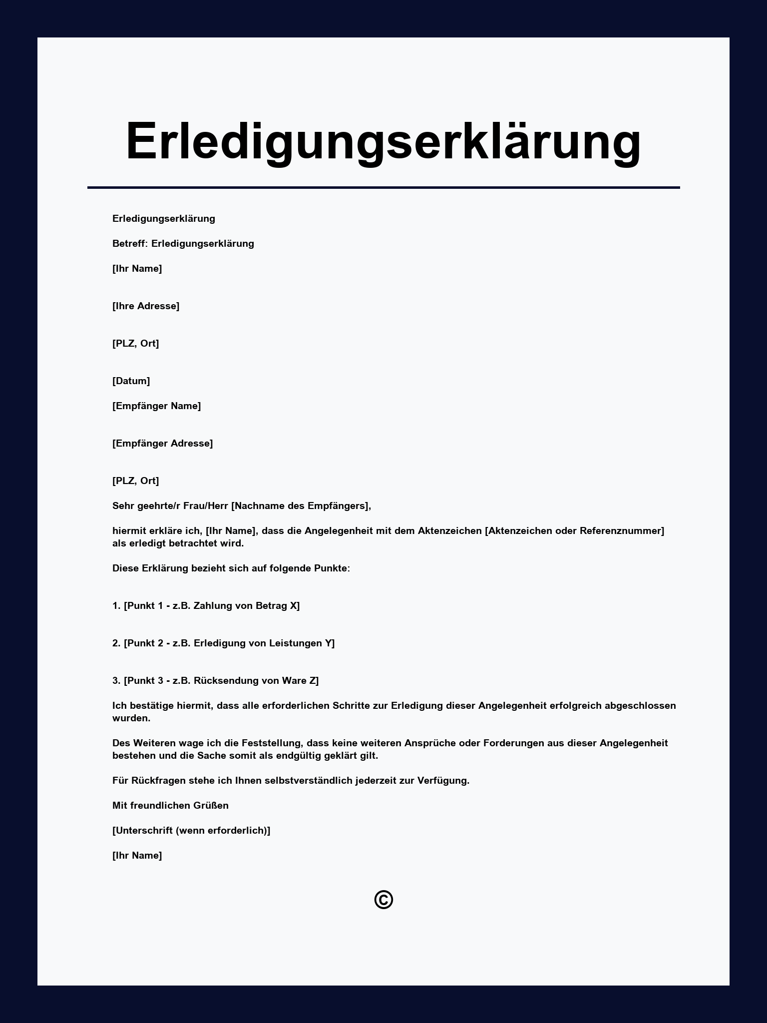 Erledigungserklärung Muster